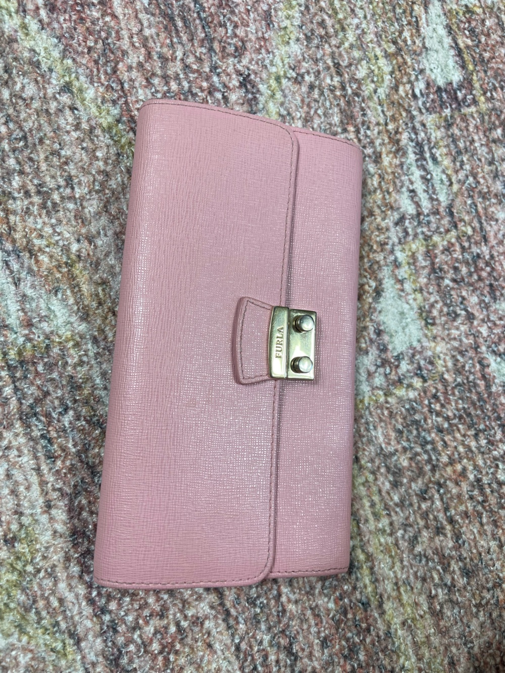 Furla Leather Envelope Snap Wallet Coin Purse Pink - Picture 5 of 6
